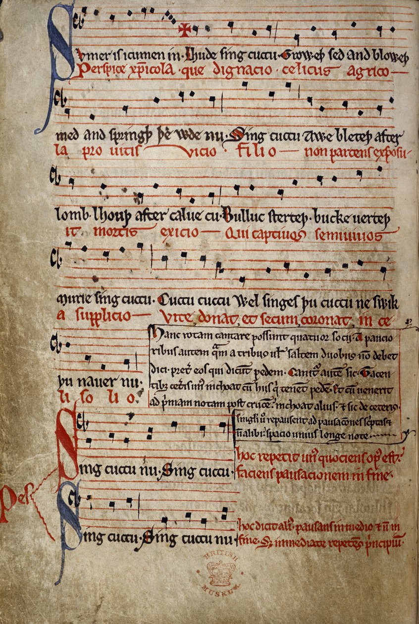 Sumer is icumen in, uit de Zomer Canon (Reading Rota) door English School