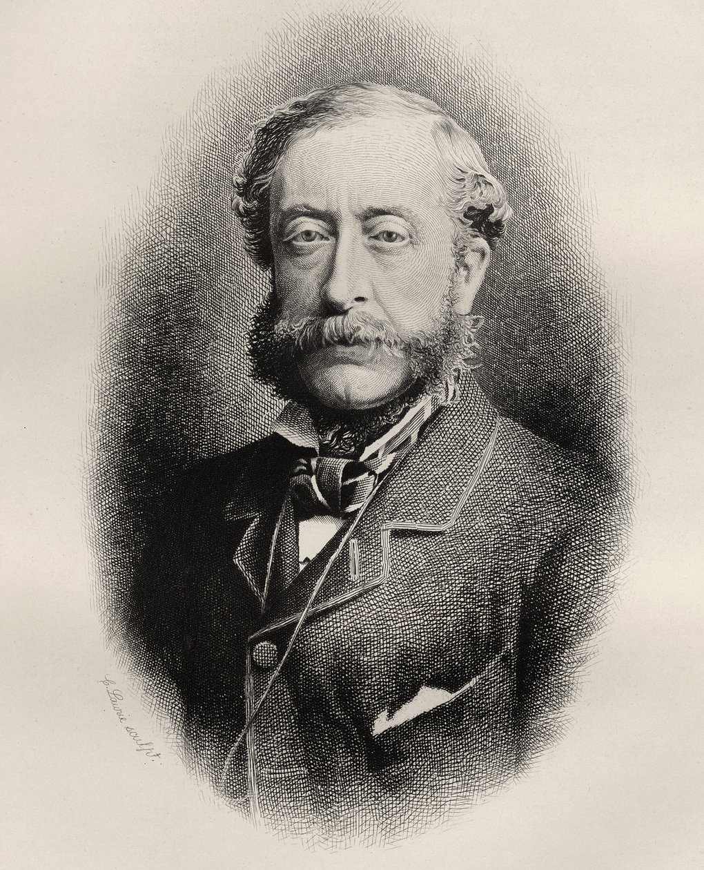 Henry Howard Molyneux Herbert, 4e Graaf van Carnarvon, gegraveerd door C. Laurie, uit 