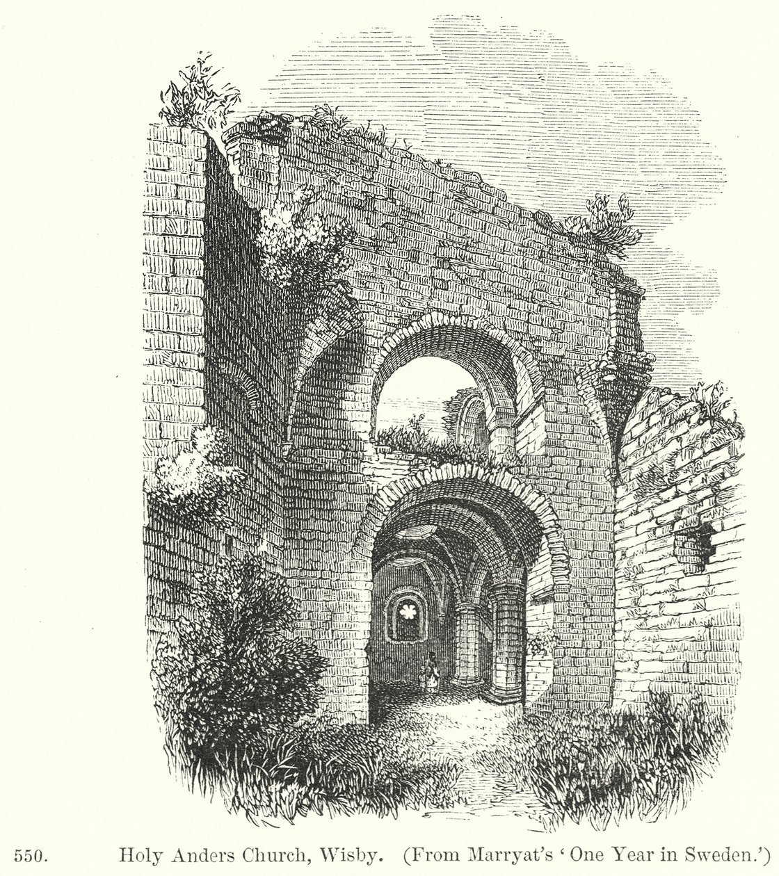 Holy Anders Church, Wisby (gravure) door English School