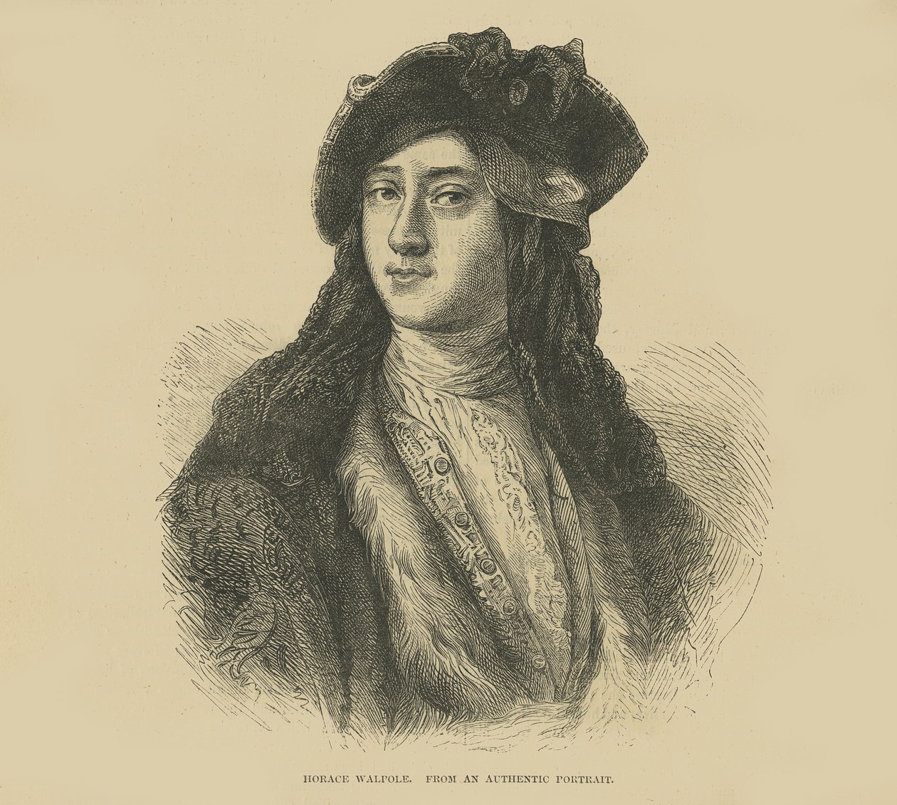 Horatio Walpole van een authentiek portret (gravure) door English School