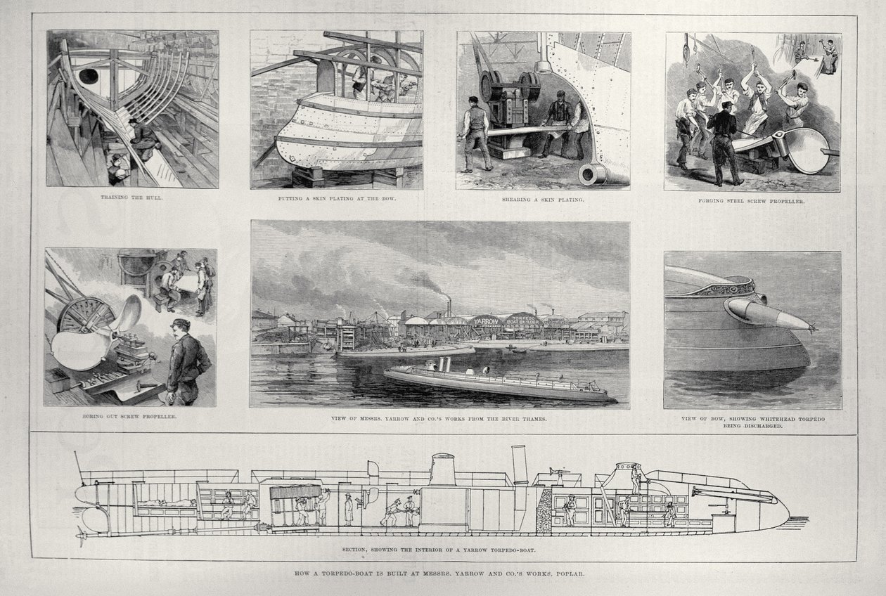 Hoe een torpedoboot wordt gebouwd bij Messrs. Yarrow en Co.