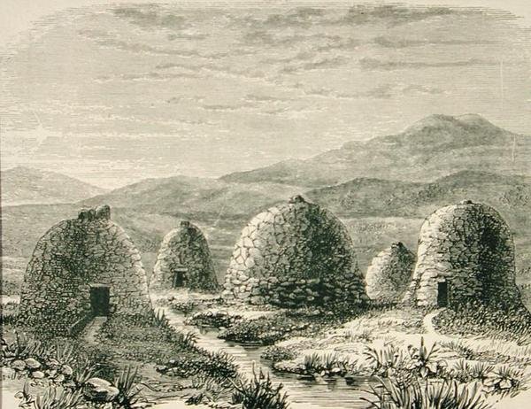Hutten in Uig in ca. 1880, uit 