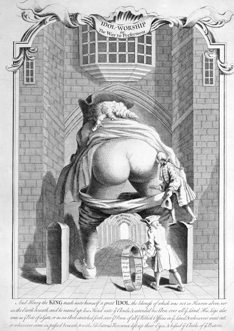 Afgoderij of de Weg naar Voorkeur, 1740 door English School