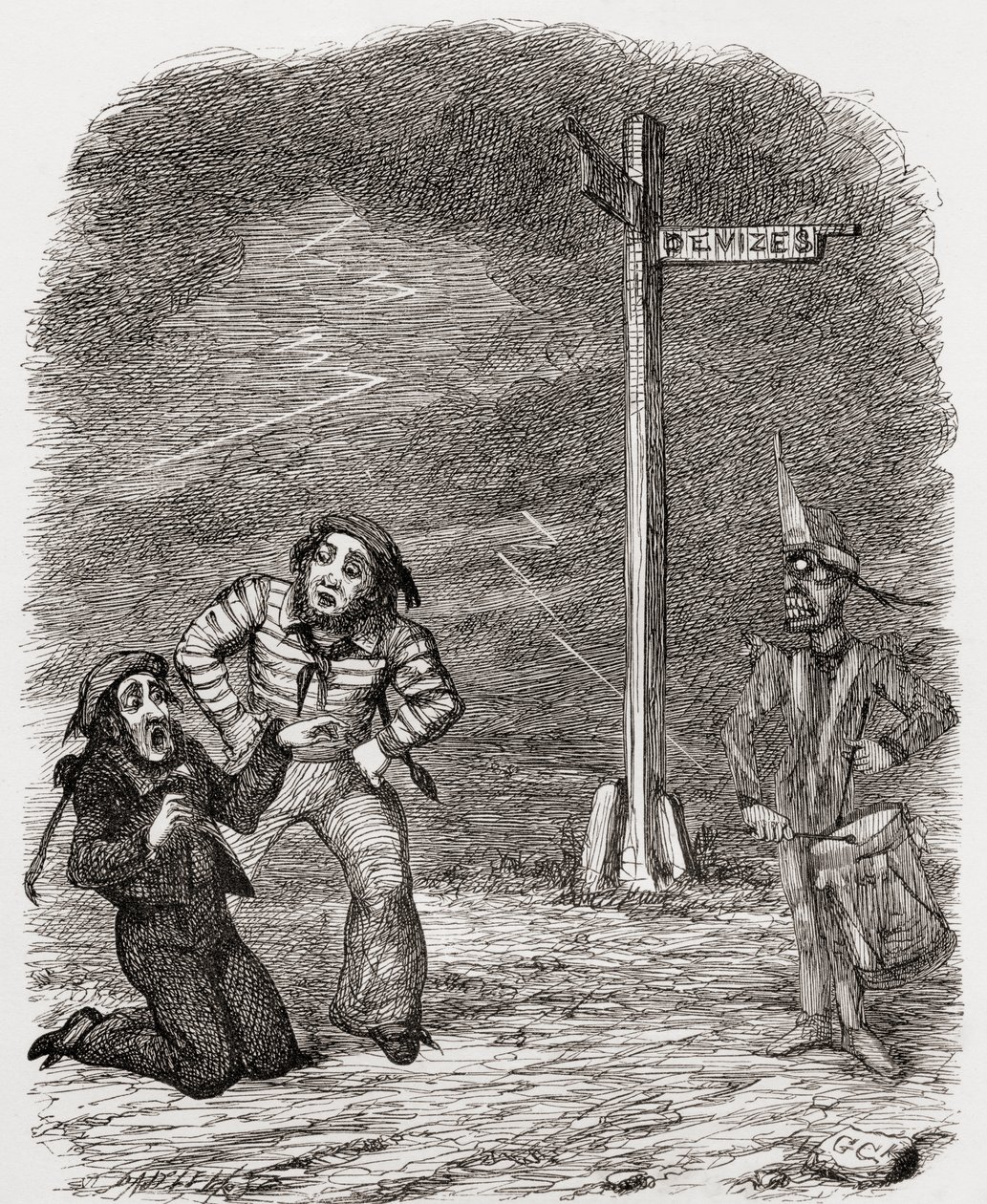 Illustratie na George Cruikshank voor het gedicht 