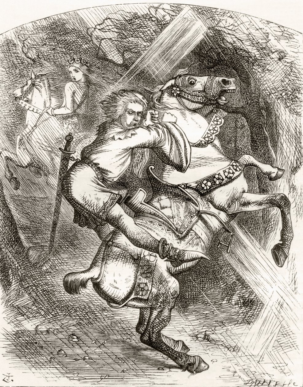 Illustratie na J. Tenniel voor het gedicht 