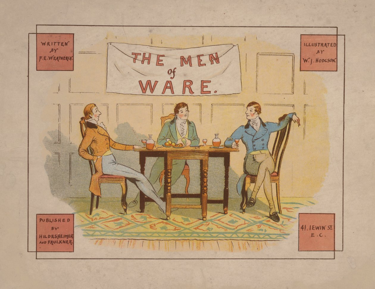 Illustratie voor De mannen van Ware, ca. 1880 (kleurenlitho) door English School