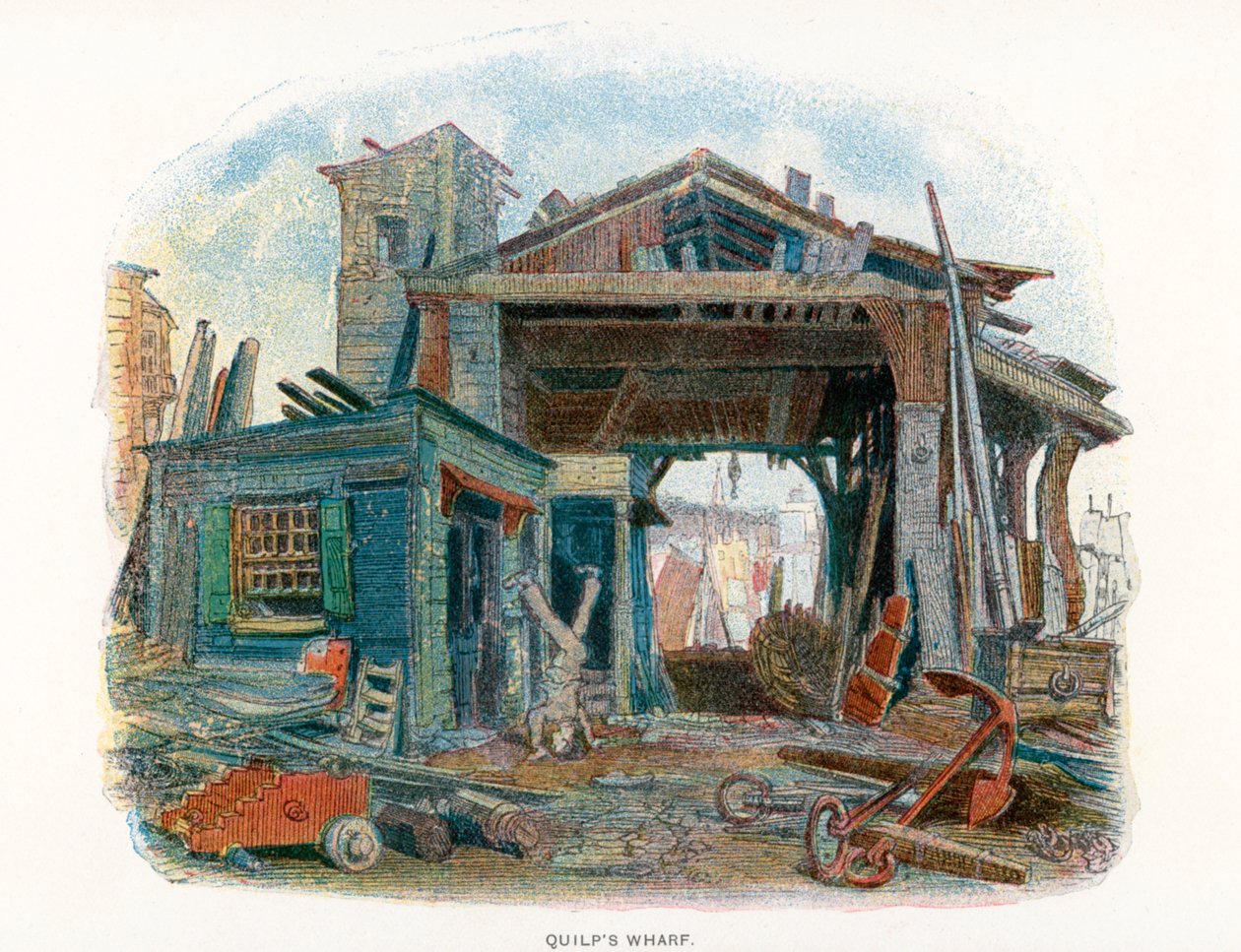 Illustratie voor The Old Curiosity Shop (kleurenlitho) door English School