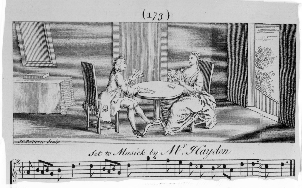 Illustratie bij Bladmuziek van Joseph Haydn, gegraveerd door H. Roberts door English School