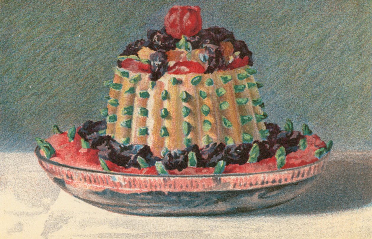 Imperial Tipsy Cake (kleurenlitho) door English School