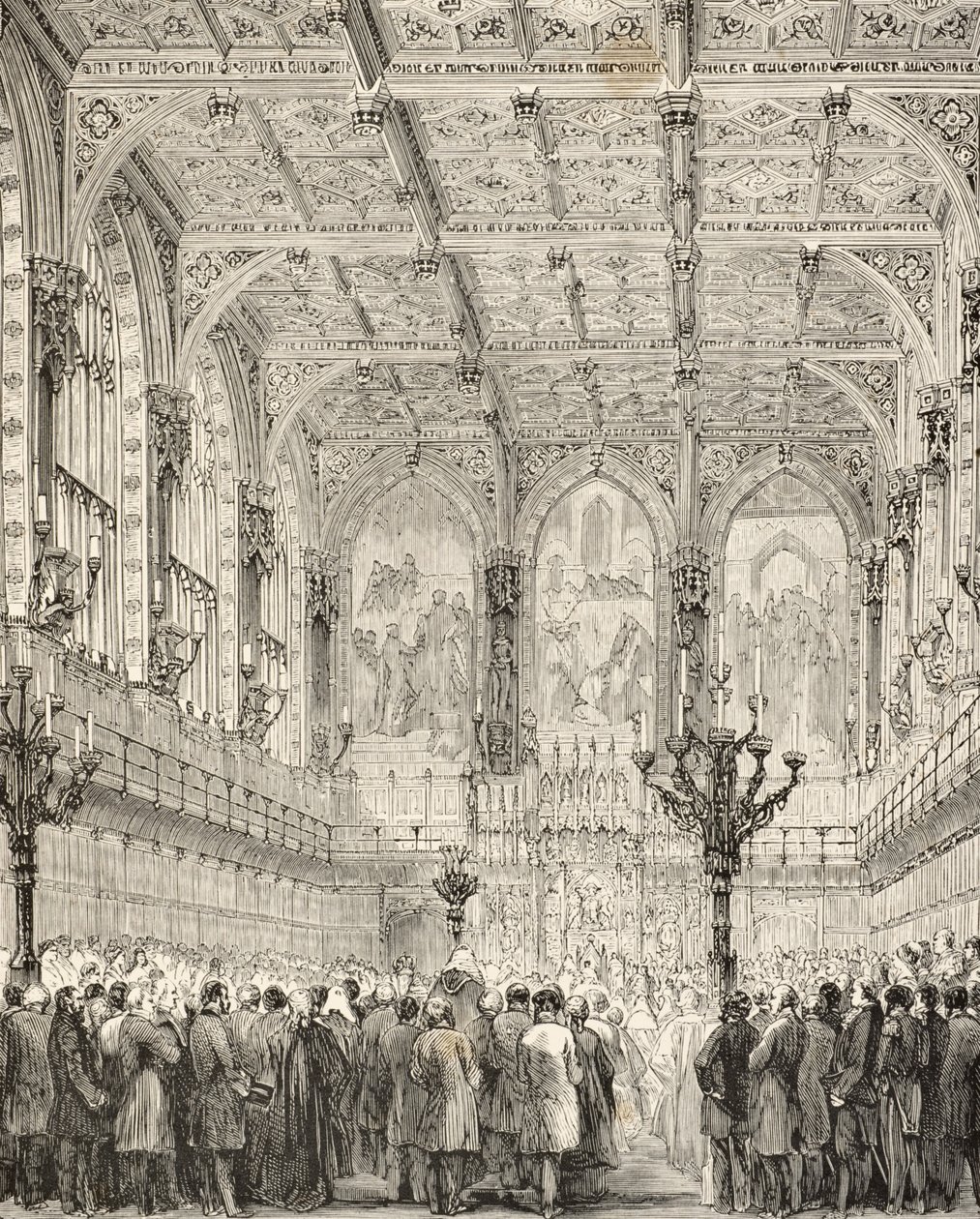 Interieur van het House of Lords, uit 
