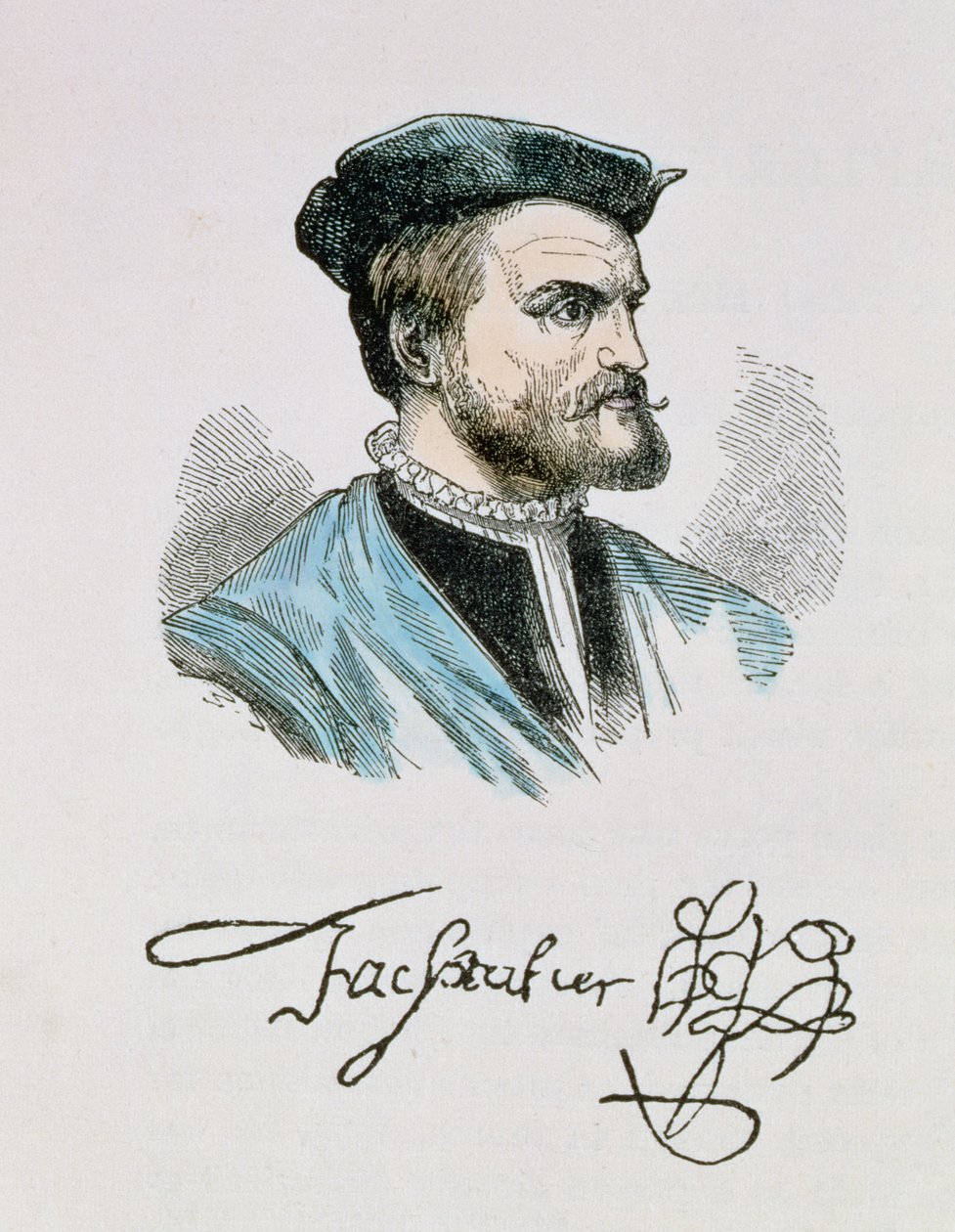 Jacques Cartier (1491-1557) illustratie uit Volume IV van 