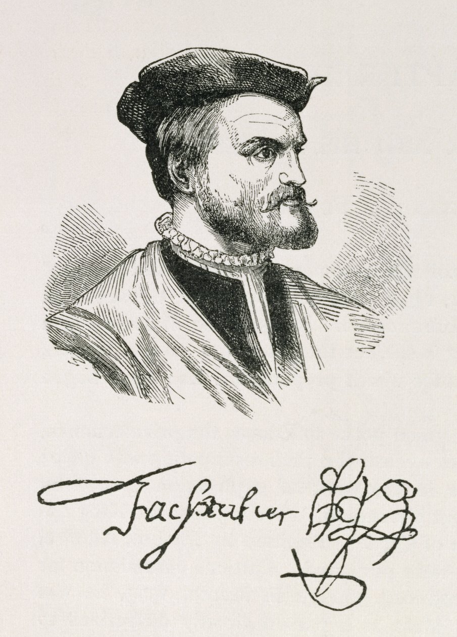 Jacques Cartier (1491-1557) illustratie uit Volume IV van 