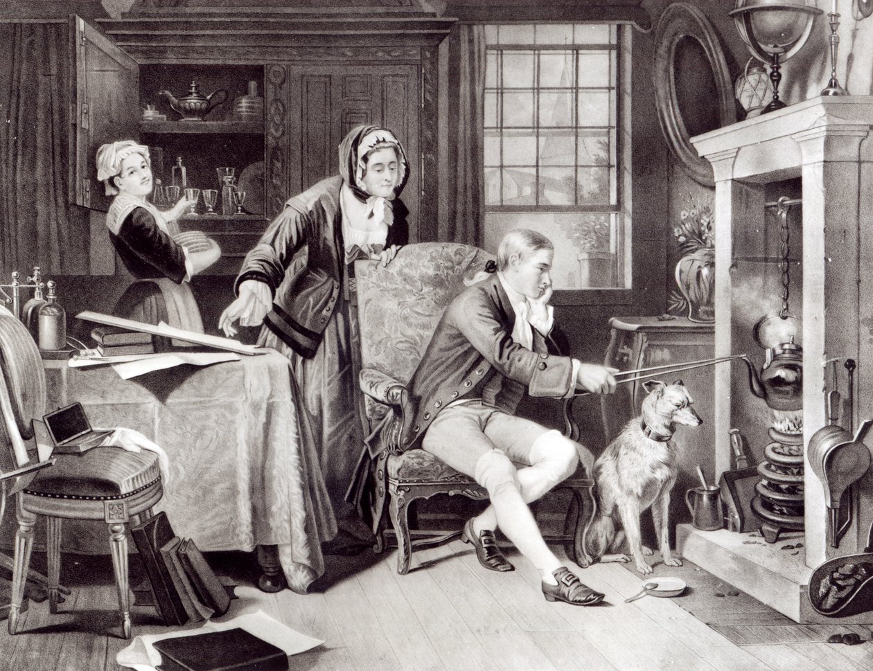 James Watt (1736-1819) speelt met stoom door English School