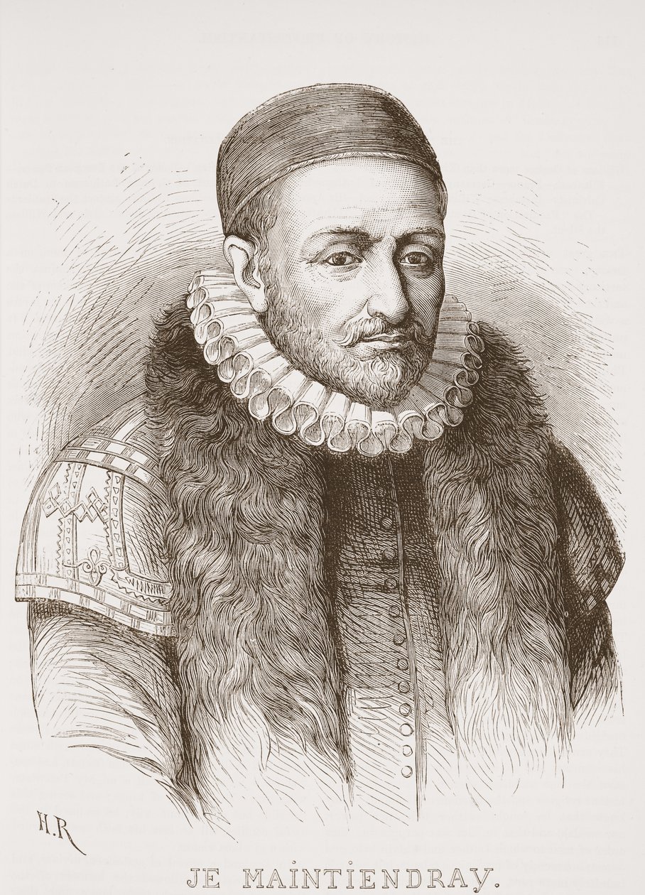 Je Maintiendray, illustratie uit De Geschiedenis van het Protestantisme door James Aitken Wylie, 1878 door English School