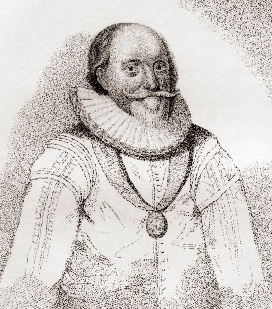 John Erskine, 2e/19e Graaf van Mar, ca. 1558-1634. Schotse politicus. Uit Iconographia Scotica of Portretten van Illustere Personen van Schotland, gepubliceerd in 1797. door English School