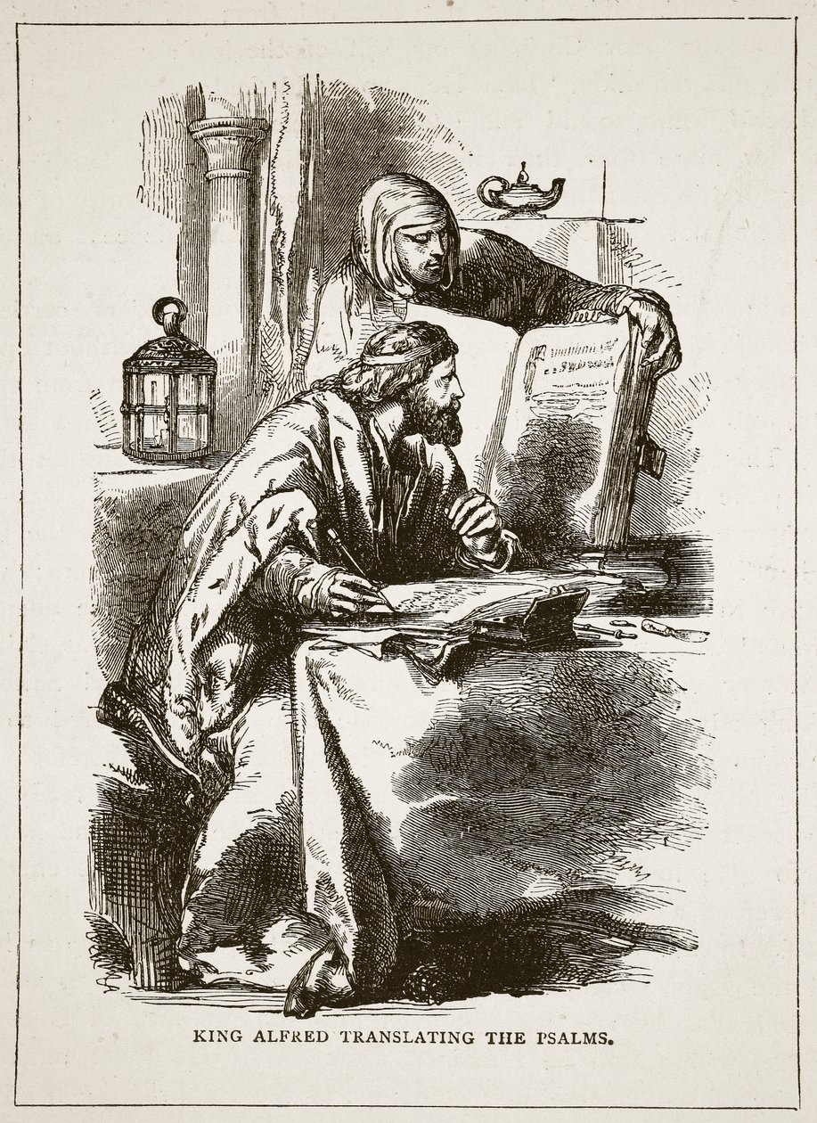 Koning Alfred vertaalt de Psalmen door English School