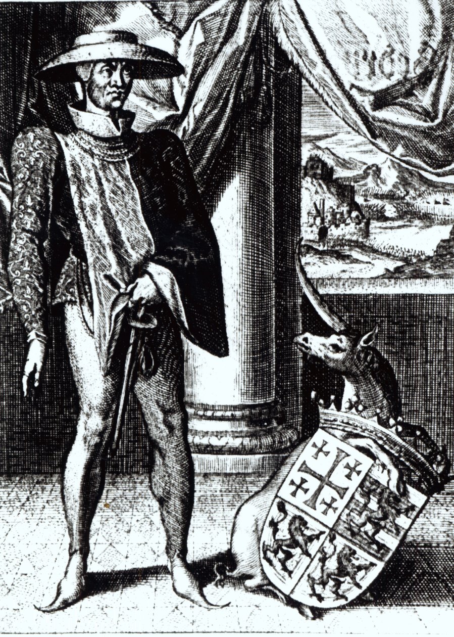 Koning Jan van Brienne, Koning van Jeruzalem (gravure) door English School