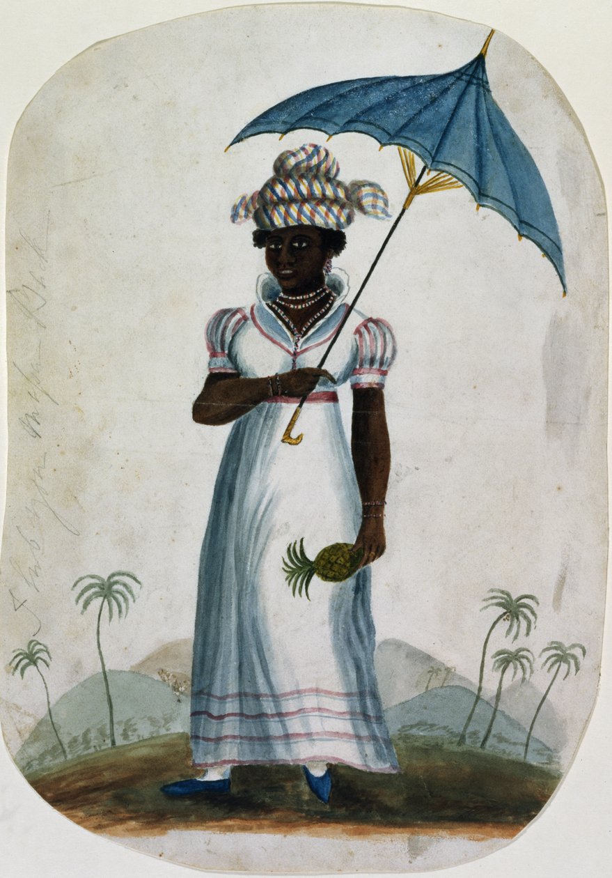 Dame met een Parasol en een Ananas, c.1840 door English School