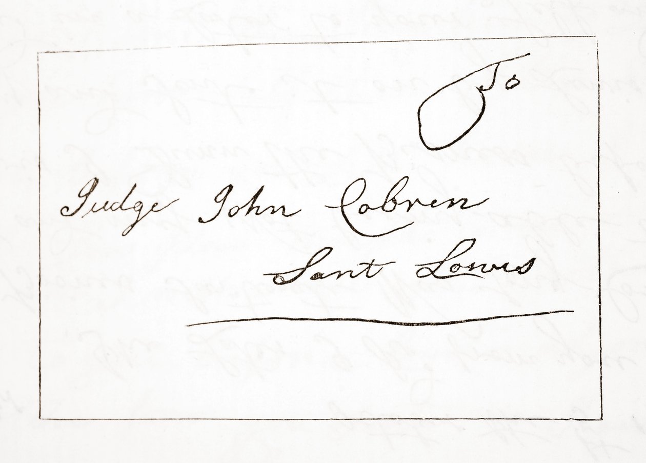 Brief van Daniel Boone aan rechter John Cobren, origineel gedateerd 5 oktober 1809 door English School