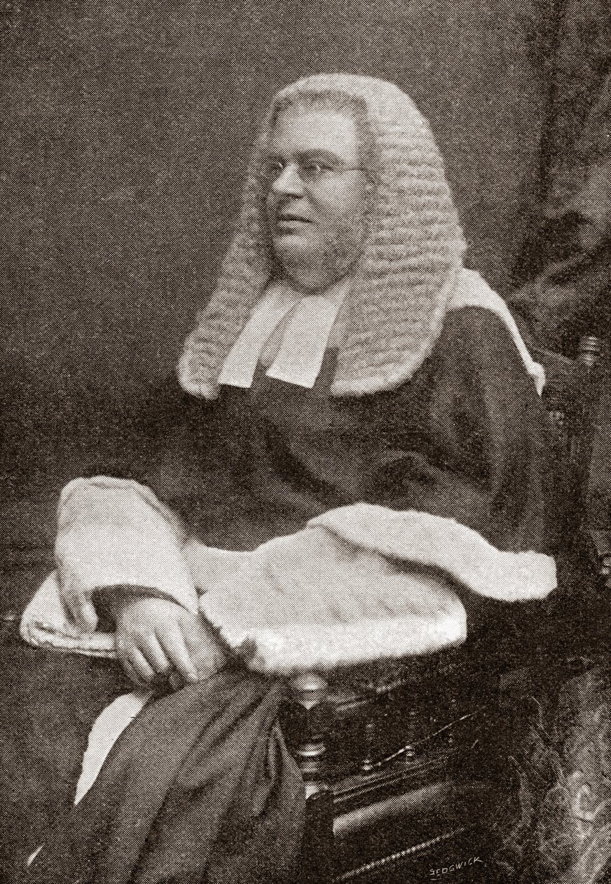 Lewis William Cave 1832-1897. Britse rechter. Uit The Strand Magazine, gepubliceerd in 1896 door English School