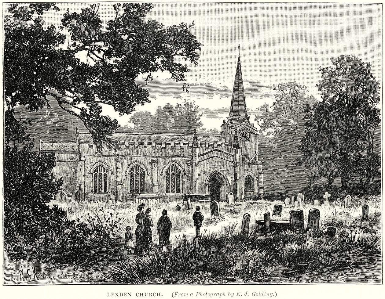 Lexden Kerk (gravure) door English School