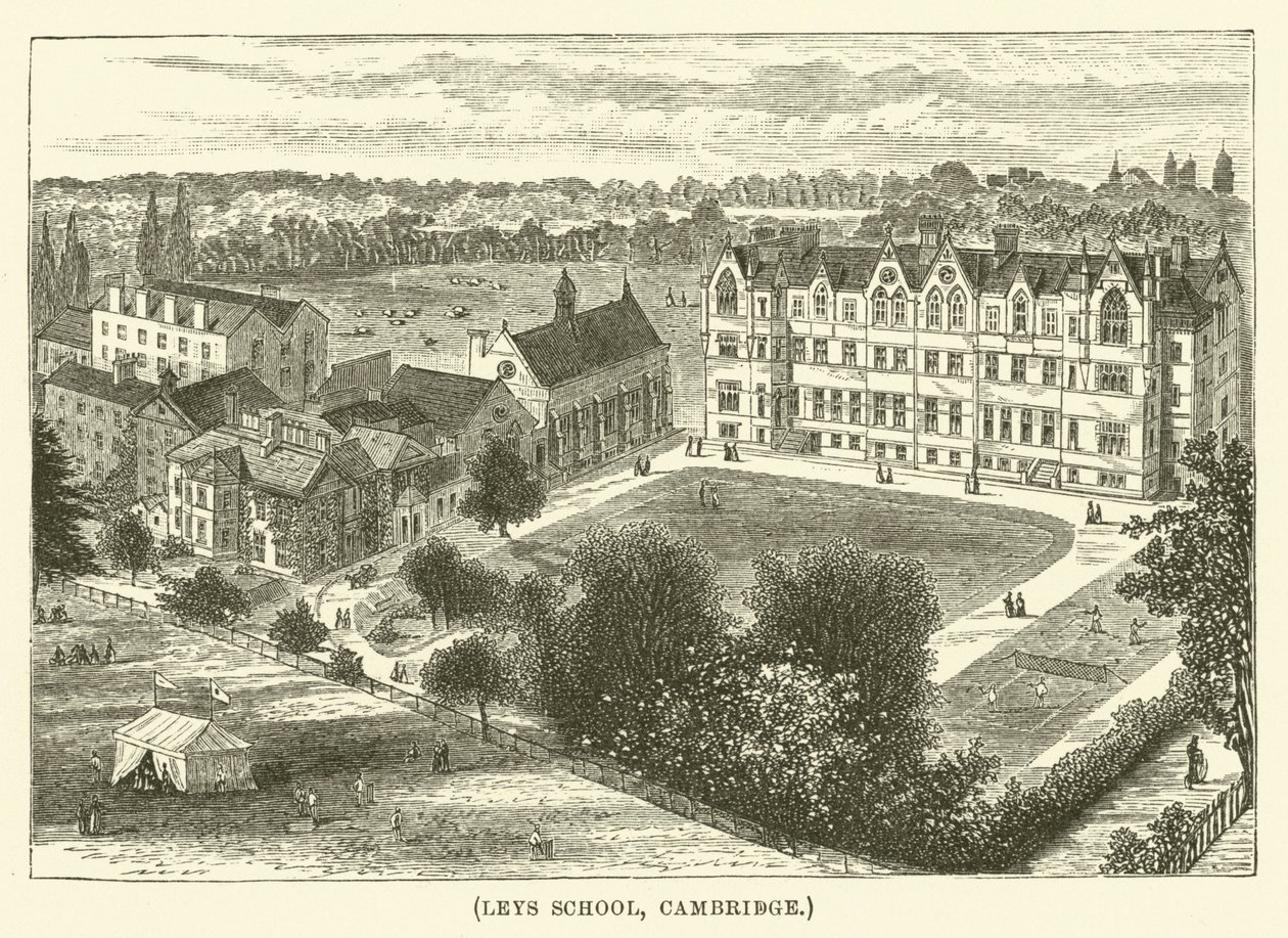 Leys School, Cambridge (gravure) door English School