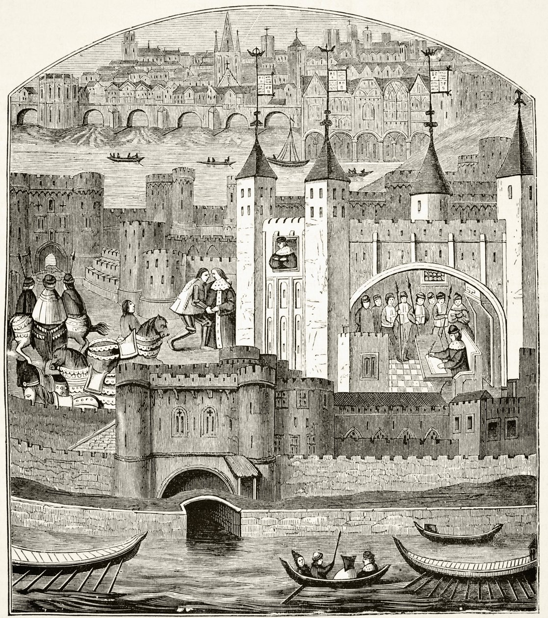 Londen en de Tower of London in de 15e Eeuw, uit 