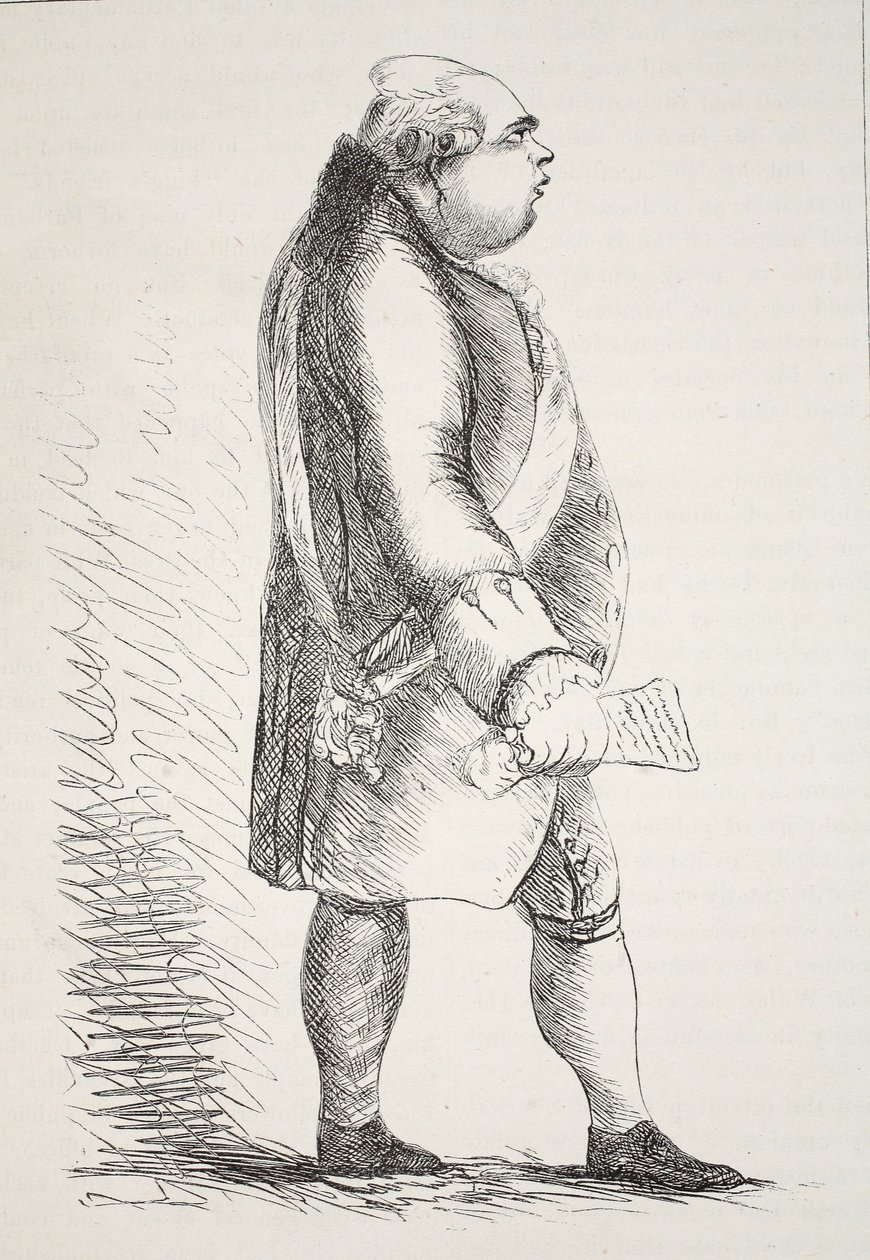 Lord North, facsimile van een oude prent door English School