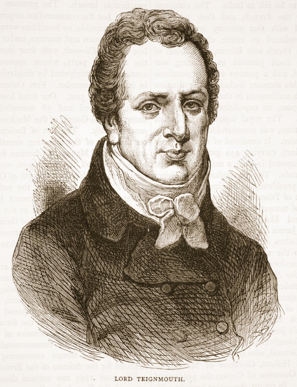 Lord Teignmouth, illustratie uit Cassells Geïllustreerde Geschiedenis van India door James Grant, uitgegeven 1879 door English School