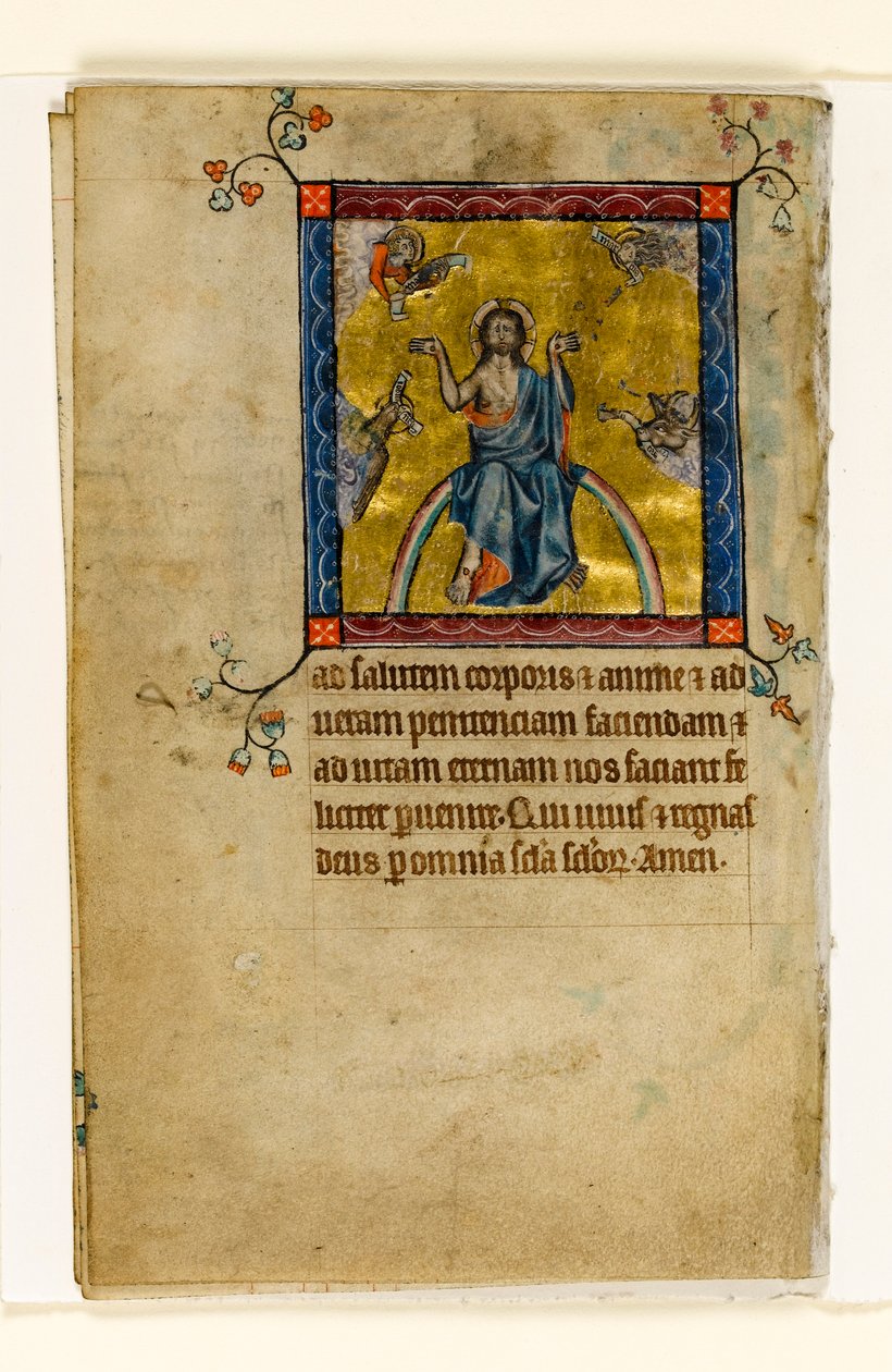MS 1-2005, fol. 8v: Christus in oordeel, miniatuur uit de Macclesfield Psalter, Gebruik van Sarum, Oost-Anglia, c.1330 door English School