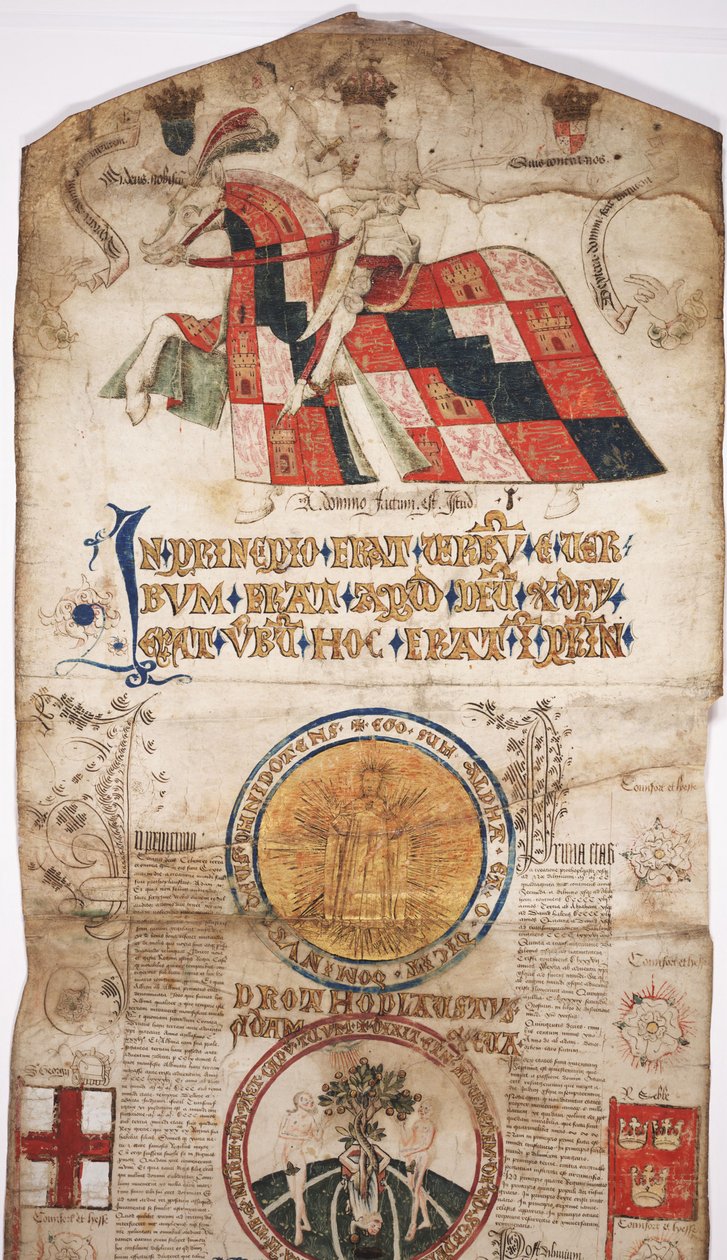 MS Lewis E 201 sectie 1, Kroniek van de Geschiedenis van de Wereld van Schepping tot Woden, met een Genealogie van Edward IV, c.1461 door English School