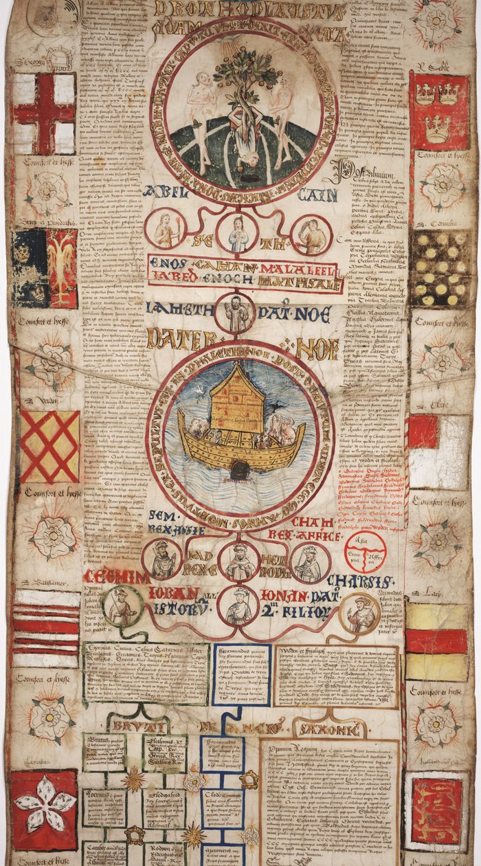MS Lewis E 201 sectie 2, Kroniek van de Geschiedenis van de Wereld van Schepping tot Woden, met een Genealogie van Edward IV, ca. 1461 door English School