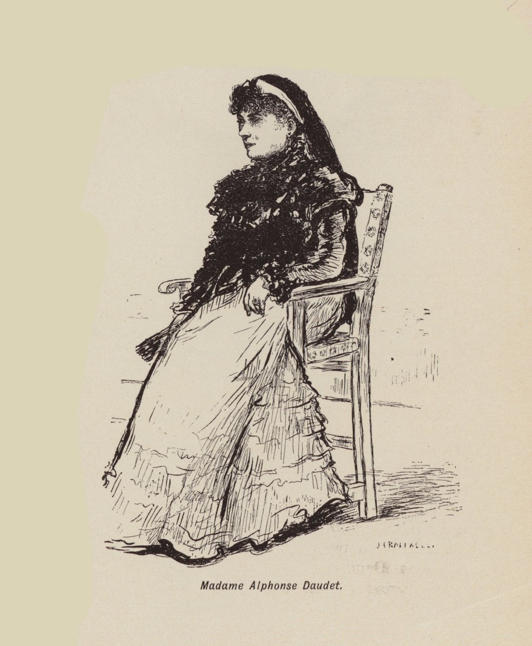 Madame Alphonse Daudet (litho) door English School
