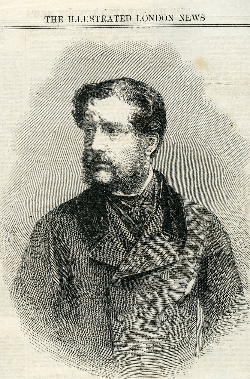 Majoor Charles Nasmyth (1825-61) uit The Illustrated London News 13 juli 1861 door English School