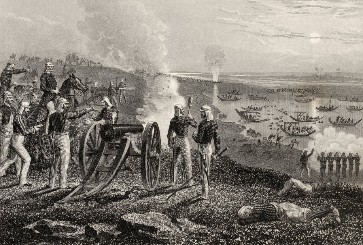 Majoor Eyre verdrijft de Oude rebellen uit Allahabad in 1857, uit 