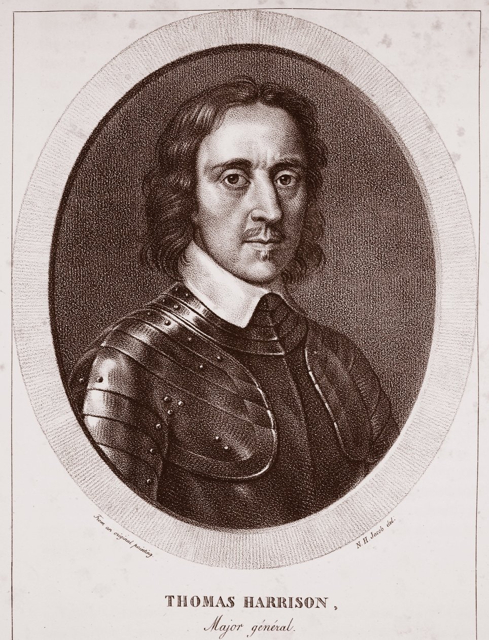 Generaal-majoor Thomas Harrison, toegeschreven aan N.H. Jacob, gegraveerd door de Langlume door English School