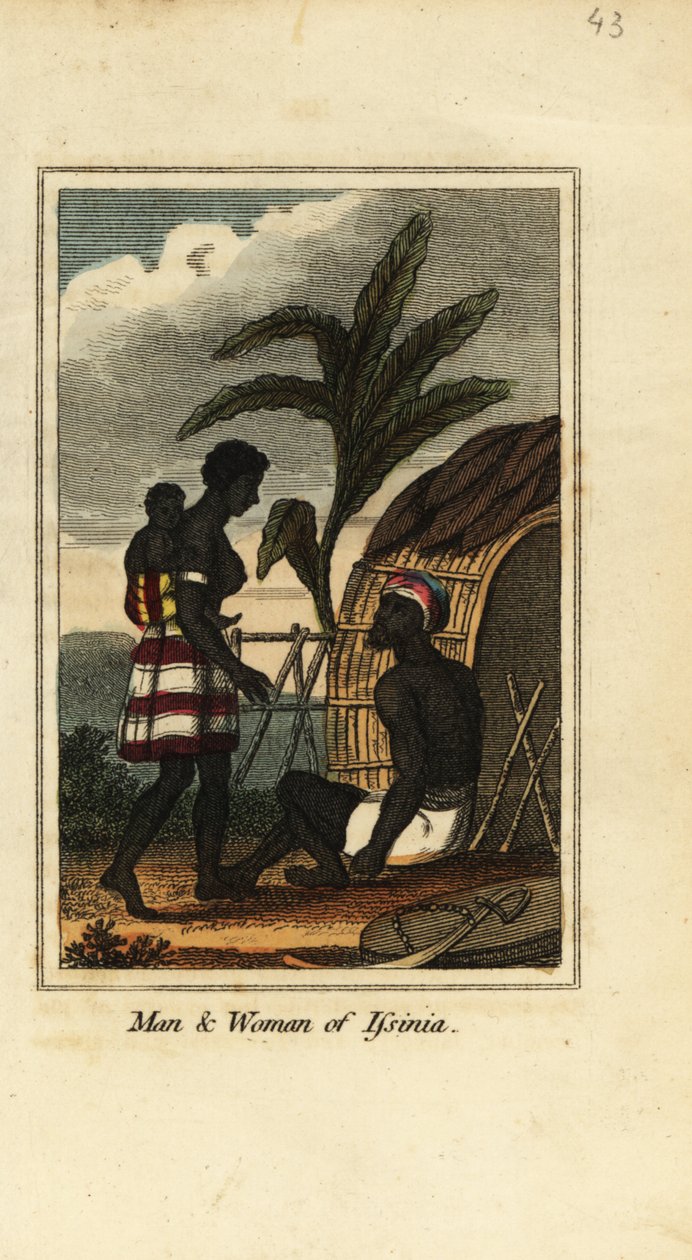 Man en vrouw van Issinia, Guinee, West-Afrika door English School
