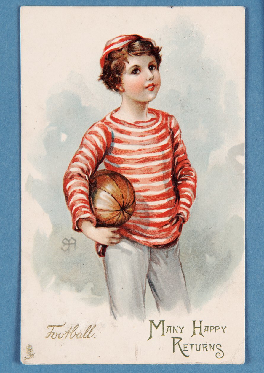 Veel gelukwensen, verjaardagskaart, 1909 door English School