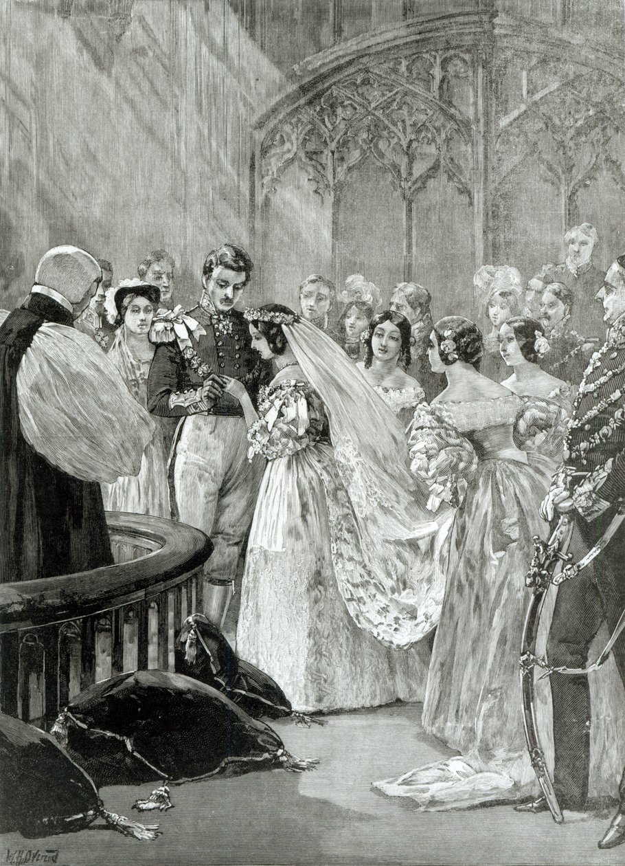 Huwelijk van Koningin Victoria (1819-1901) en Prins Albert (1819-61) in St. James
