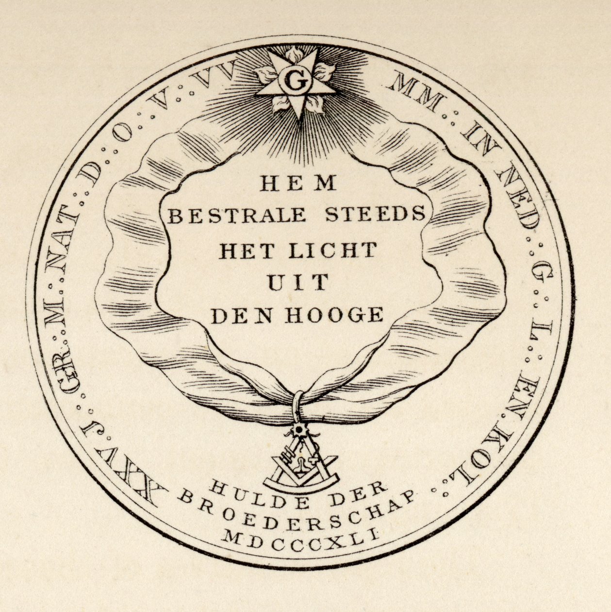 Vrijmetselaarszegel, 1841, uit 