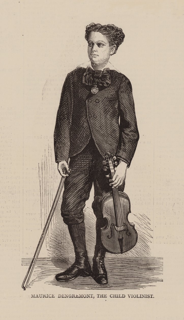 Maurice Dengremont, Het vioolkind (gravure) door English School