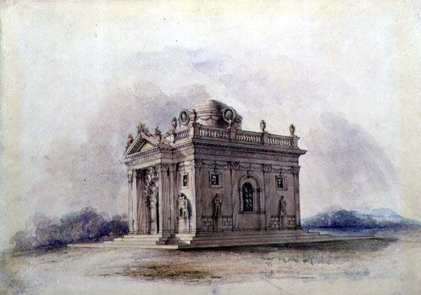 Mausoleumontwerp, c.1825 door English School