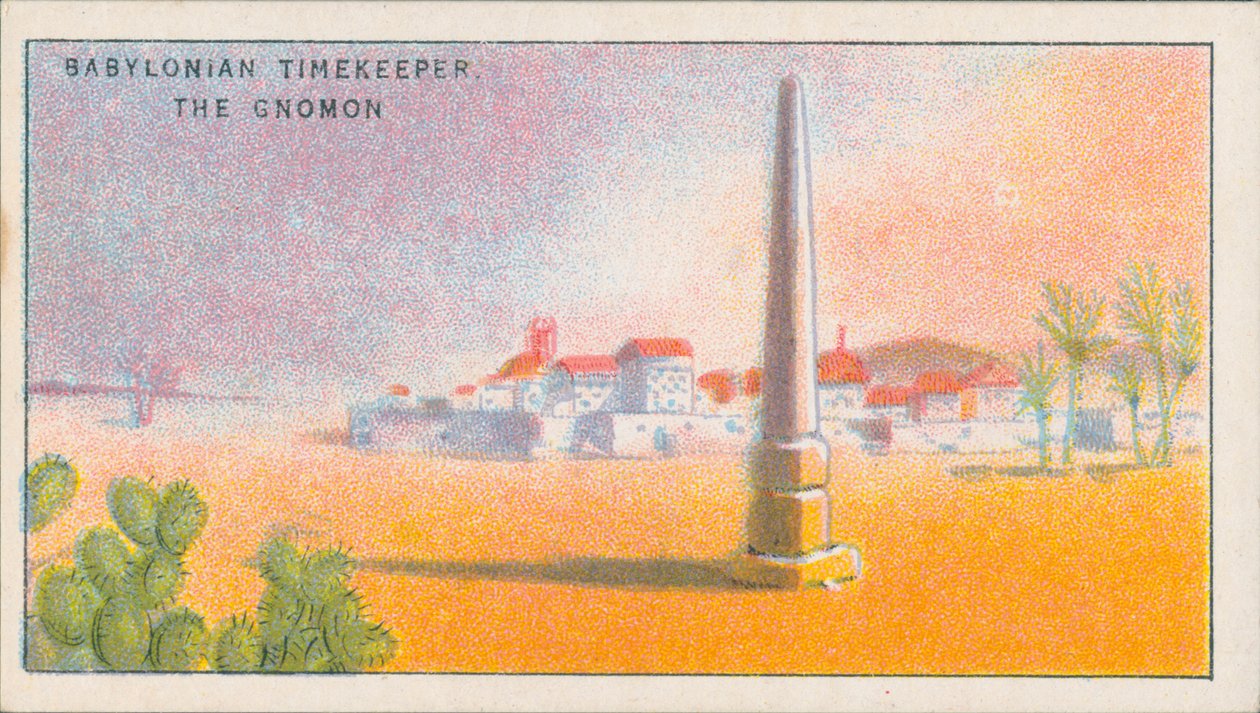 Meting van tijd: de Gnomon (kleurenlitho) door English School