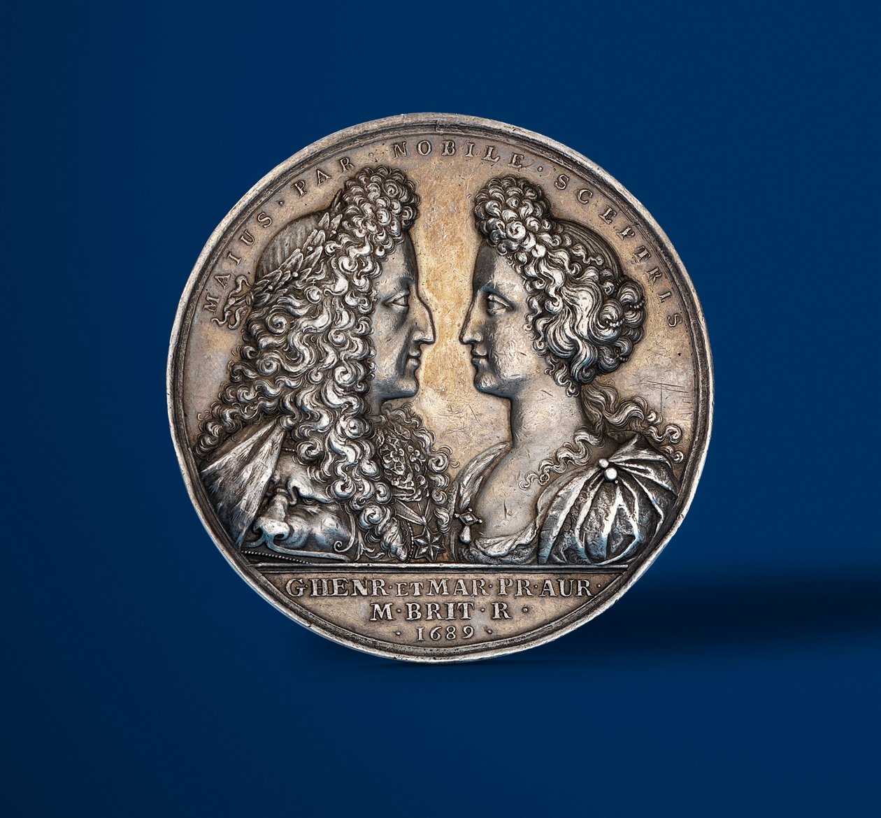 Medaille ter herdenking van de kroning van Willem en Mary, 1689 (zilver) (voorkant van 419668) door English School