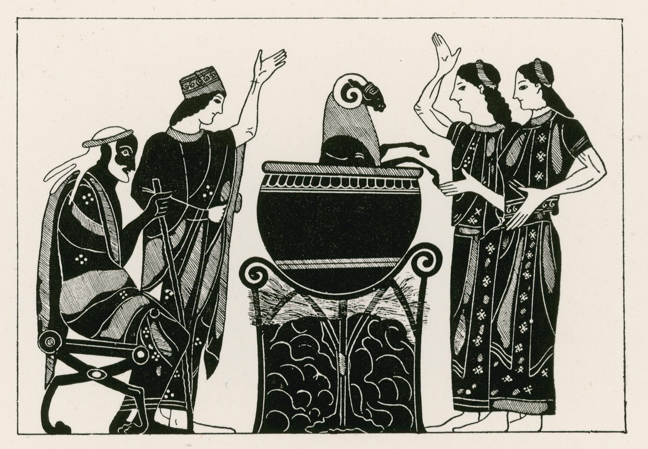 Medea kookt de ram (gravure) door English School