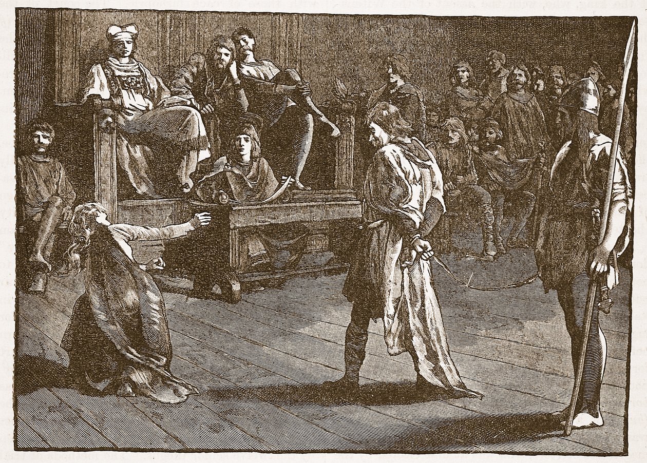 Bijeenkomst van de Shire-Moot, ca. 835, illustratie uit Cassells Illustrated History of England door English School