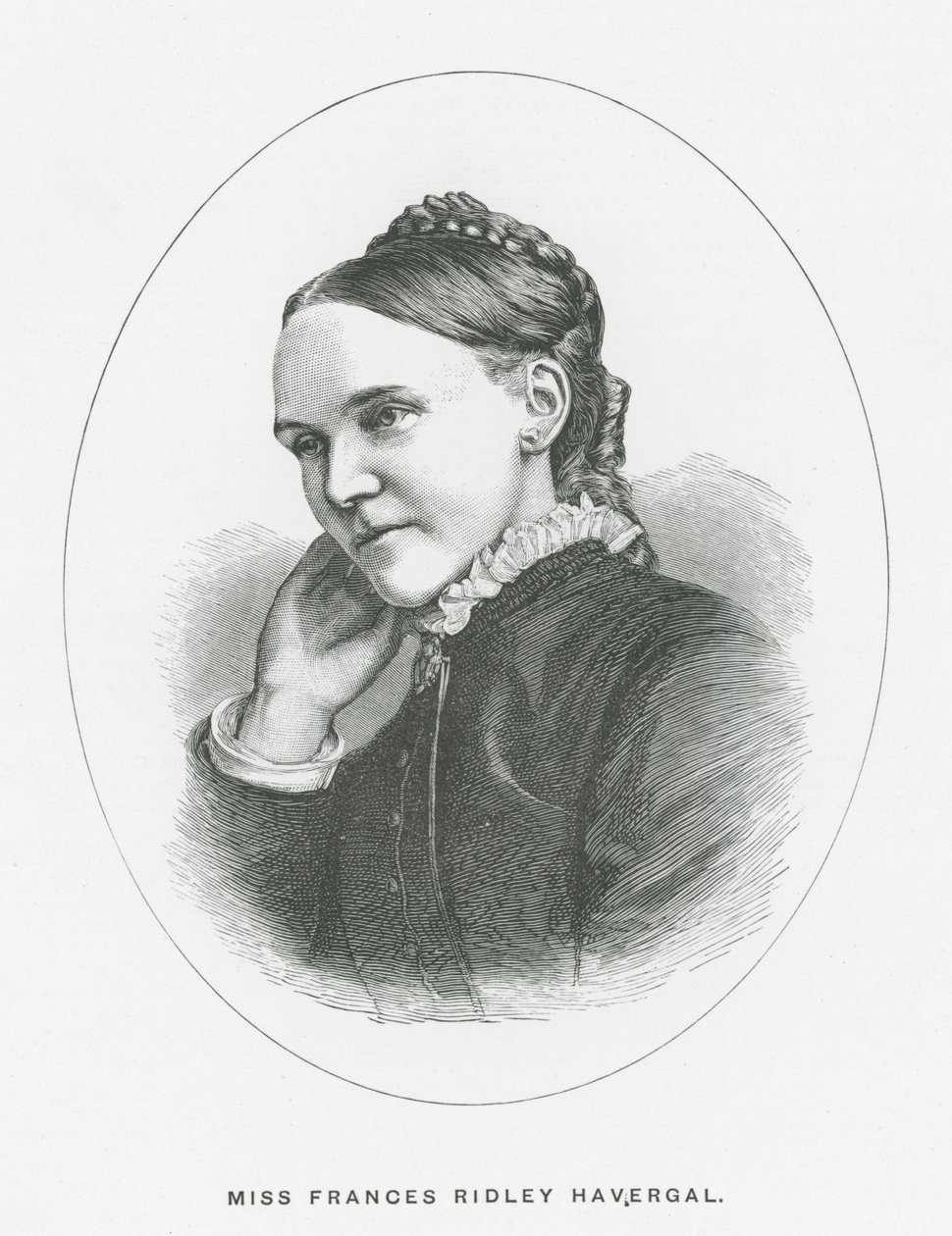 Miss Frances Ridley Havergal (litho) door English School