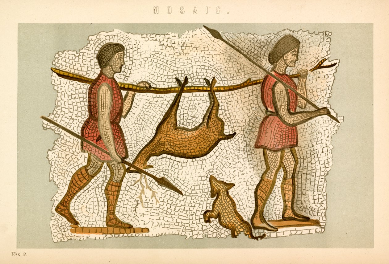 Mozaïek (kleurenlitho) door English School