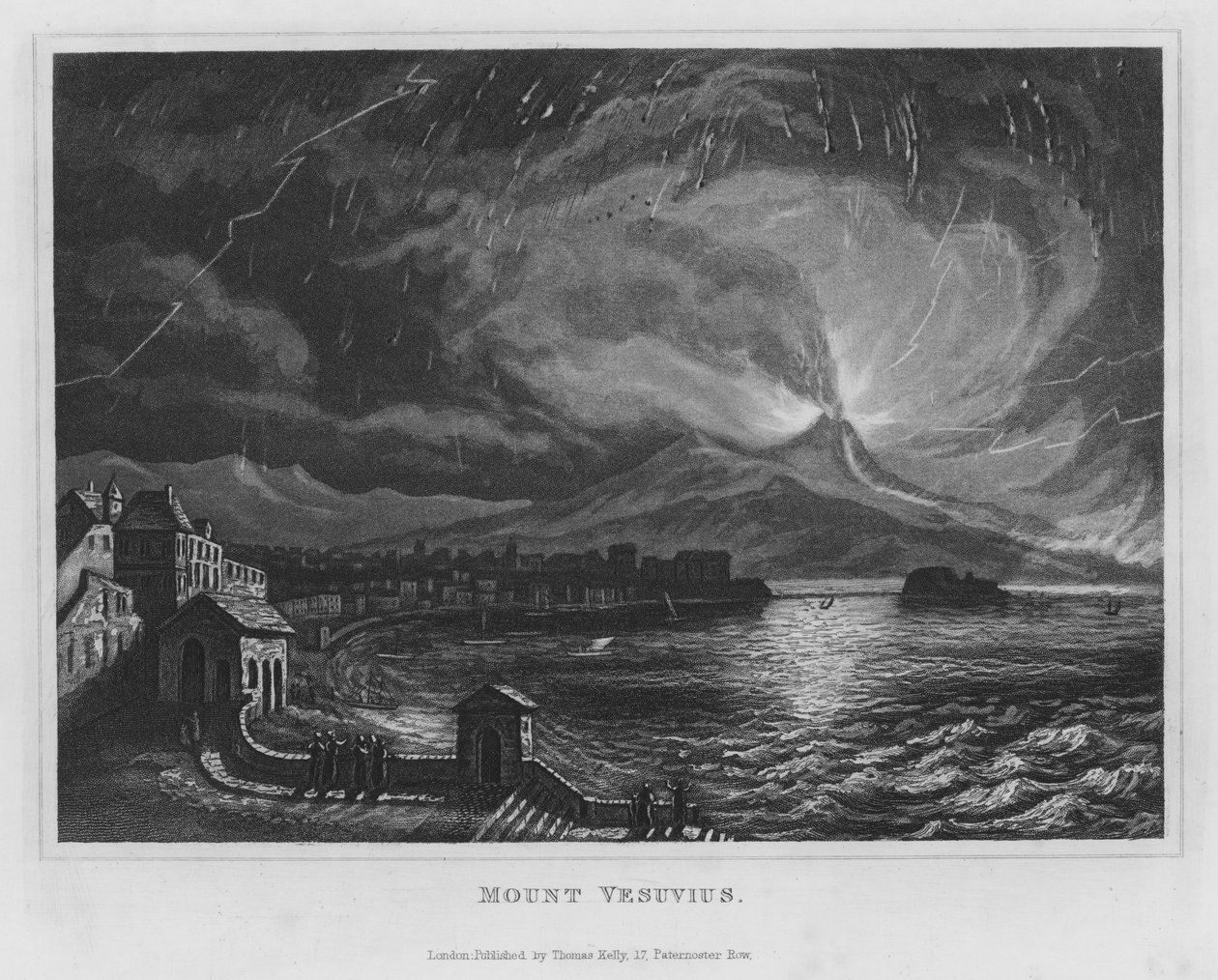 Mount Vesuvius (engraving) door English School