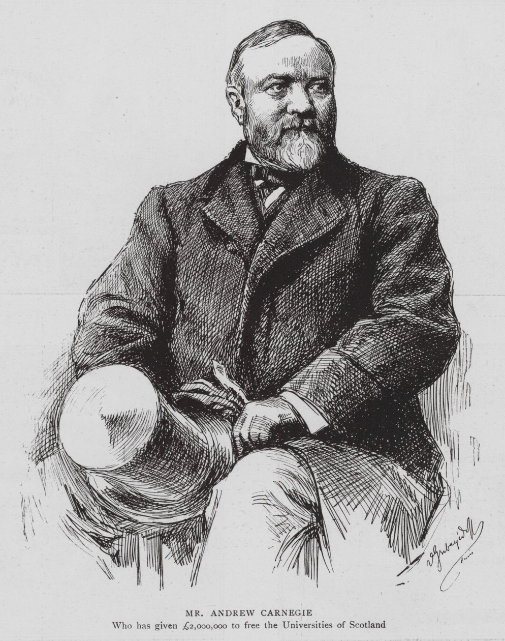Andrew Carnegie (litho) door English School
